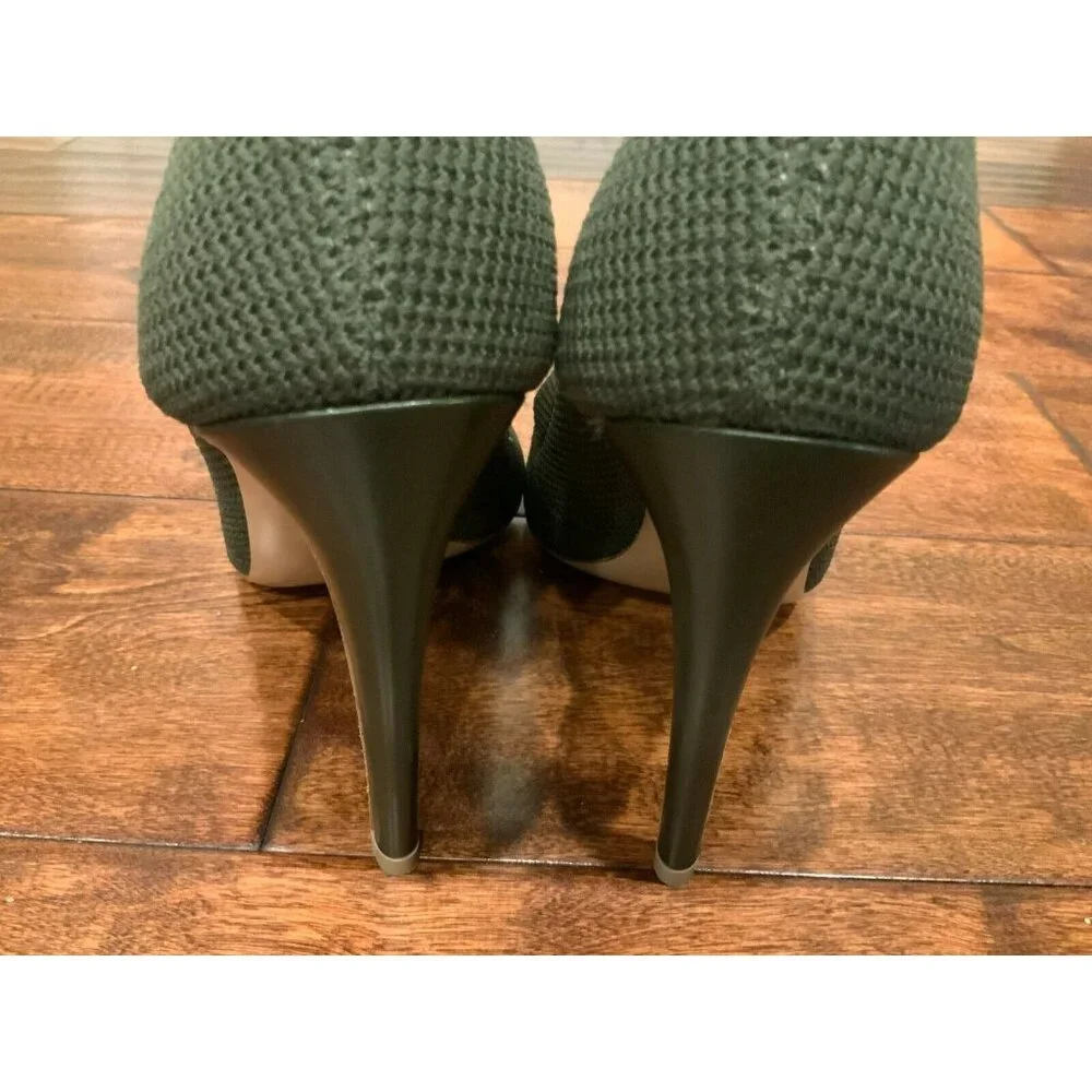Gianvito Rossi Knit Vires Green 5 Star Knit Fabric Peep Toe Booties, Size 8 / 38 - Picture 6 of 10